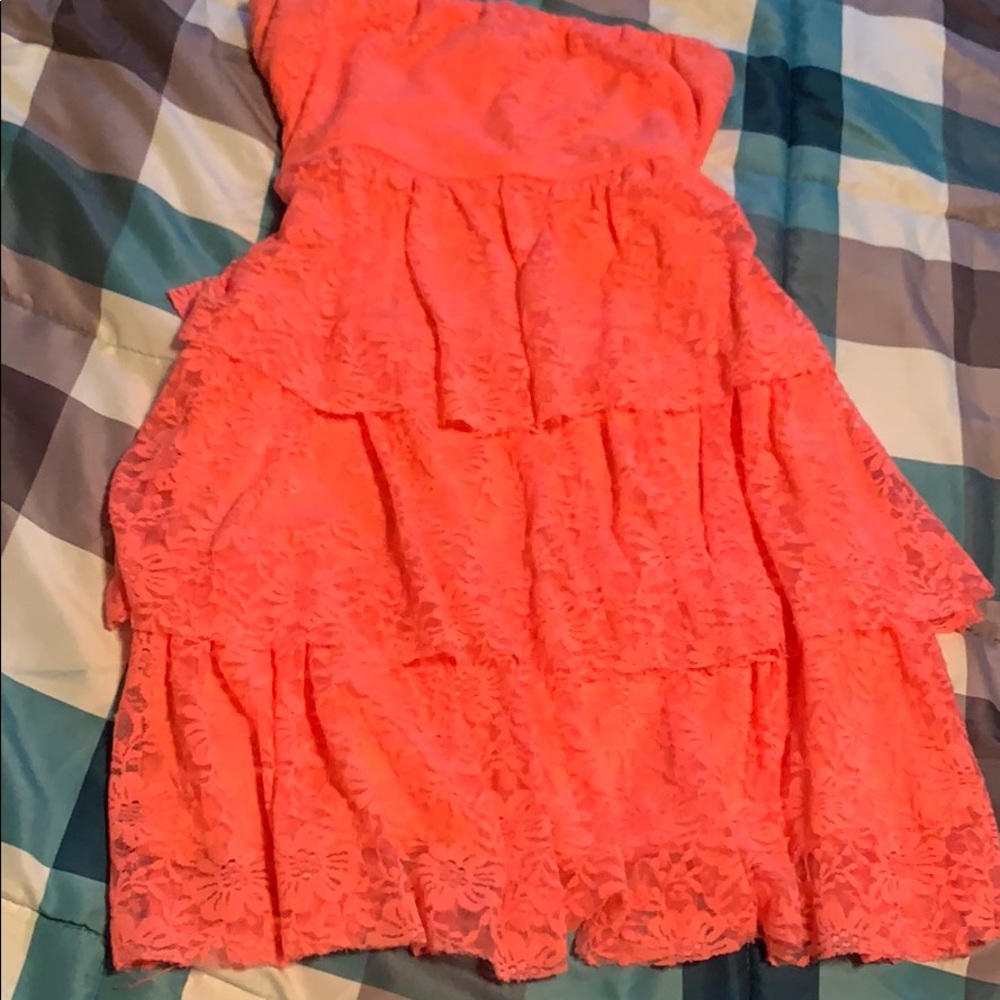 Pink strapless summer dress